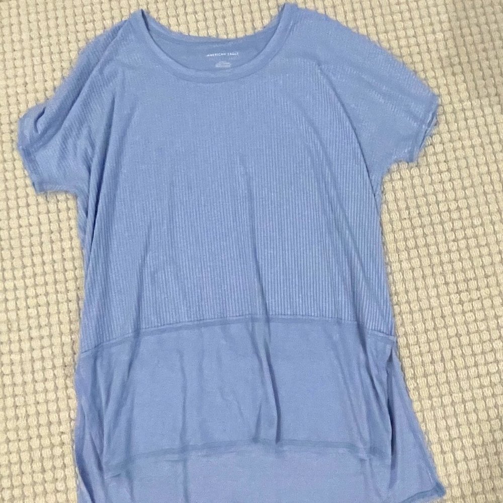 American Eagle blue tunic shirt